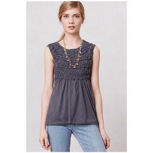 Anthropologie Deletta Smocked Cadence Top M